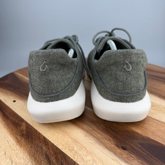 OluKai Koheo Hulu Shoes Men\'s 12 EU 45 Olive Suede Comfort Sneakers NEW